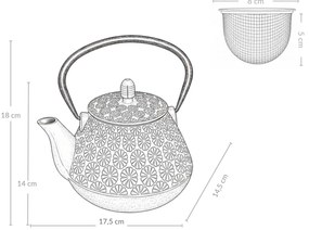 Czajnik żeliwny z zaparzaczem TAKI, 1000 ml