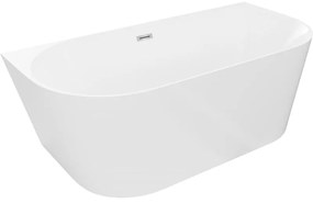 Mexen Oval Slim wanna wolnostojąca przyścienna 170 x 80 cm, biała, przelew chrom - 52661708000-01