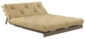 Musztardowobeżowa rozkładana sofa 140 cm Roots – Karup Design