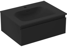 Mexen Orio szafka łazienkowa 60 cm z umywalką Vela, 1 szuflada, czarna mat - 91A10-06023-1-BF71-W23M71