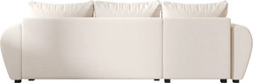 Rozkładana narożna sofa SEVIO 246x145 cm, kremowa, uniwersalna + 2 poduszki GRATIS