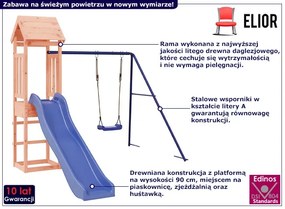 Ogrodowy plac zabaw z huśtawką i zjeżdżalnią W7-C24