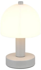 Szara lampa stołowa ze szklanym kloszem (wysokość 19 cm) Glenn – Trio
