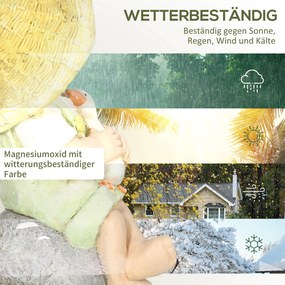 Outsunny Statuetka Ogrodowa Chłopiec w Słomkowym Kapeluszu 43cm Dekoracja do Ogrodu | Aosom PL