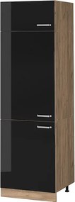 Szafka na lodówkę czarny wysoki połysk 60x57.2x206.8 r-line