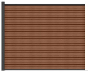 Ogrodzenie naziemne imitacja drewna wys. 148 cm - Zestaw 9 listew z kompozytu koekstrudowanego + 1 antracytowy słupek - PALIZO