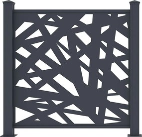Ogrodzenie aluminiowe z geometrycznym wzorem laserowo wycinanym - Zestaw startowy - W114 x S118 cm - Antracyt - NATAFO