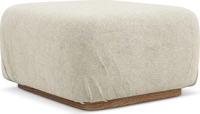 Pufa - z tkaniny bouclé - jasny beż - AILANI