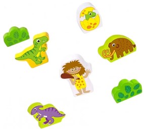 Tooky toy drewniana magnetyczna kolejka dinozaury + figurki