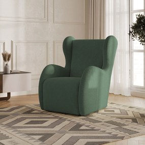 Fotel MASTI do Salonu WYGODNY, Styl Minimalistyczny, Tkanina Quelle, Kolor Zielony
