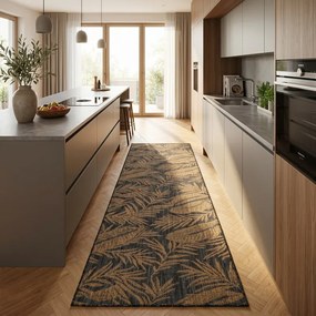 Dywan uniwersalny MIRA Liście Czarno Brązowe 80 cm x 250 cm