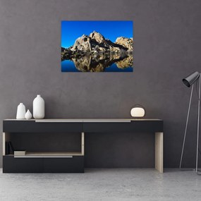 Obraz na szkle odbicia skał (70x50 cm)
