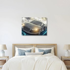 Obraz na szkle - samochód Audi - szary (70x50 cm)