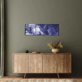 Obraz - Magiczna zimowa noc (z zegarem) (90x30 cm)
