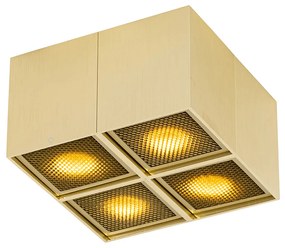 Designerski reflektor złoty 4-światłowy - Qubo HoneyDesignerski Oswietlenie wewnetrzne