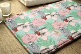 Antypoślizgowy dywanik łazienkowy Antypoślizgowy dywanik łazienkowy Ptaki Papuga Kwiaty