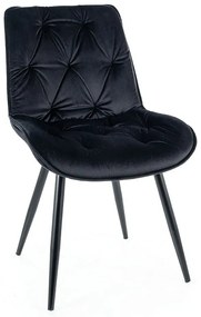 Krzesło tapicerowane CHERRY II VELVET czarne SIGNAL