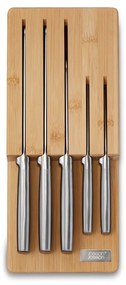 Zestaw noży ze stojakiem ze stali nierdzewnej 5 szt. Elevate Bamboo – Joseph Joseph