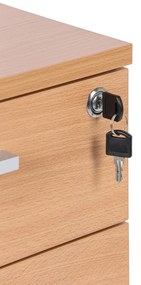 Kontenerek biurowy z szufladami dostawny PRIMO WOOD, 4 szuflady, orzech