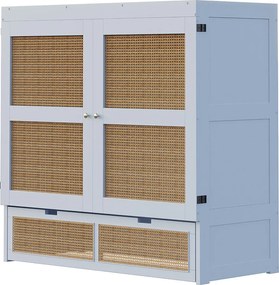 Łóżko Murphy'ego dla młodzieży - 140 x 200 cm - Łóżko ścienne z szufladami do przechowywania - Sosna + sklejka + MDF - Szare