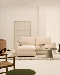 Beżowy narożnik z tkaniny szenilowej (lewostronny/z szezlongiem) Alea – Kave Home