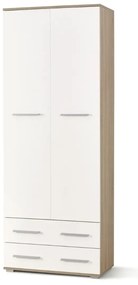 Regał zamykany LIMA REG-2 biały połysk/dąb sonoma HALMAR