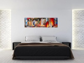 Obraz - Victoria Harbor, Hong Kong, obraz olejny (170x50 cm)