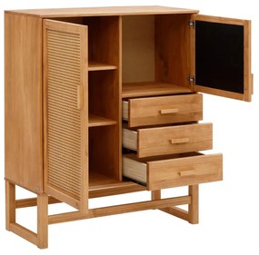 Komoda z drewna sosnowego z rattanowymi drzwiczkami Støraa Jolene, szer. 90 cm
