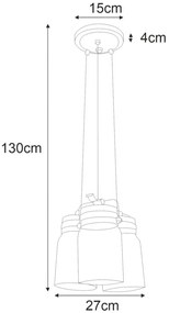 Regulowana lampa wisząca industrialna - A781 Soxo 3X