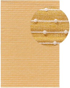 Żółty dywan z pomponikami dla dziecka Lupo