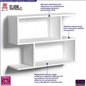 Nowoczesna biała półka wisząca B7-K47