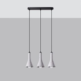 Lampy wiszące nowoczesny Lum, beton - 3 źródło światła 4000K - L.46 x H.110 cm - szary