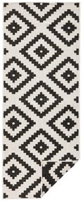 Czarno-kremowy chodnik dwustronny odpowiedni na zewnątrz NORTHRUGS Malta, 80x250 cm