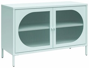 Jasnoniebieska metalowa witryna 100x64x40 cm Luna – Støraa