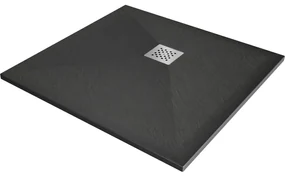 Mexen Stone+ brodzik kompozytowy kwadratowy 80 x 80 cm, antracyt - 44718080