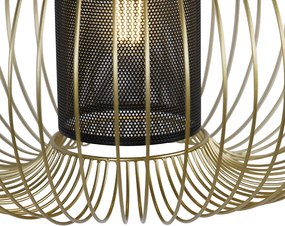 Designerska lampa wisząca złota z czarnym 50 cm - Marnie