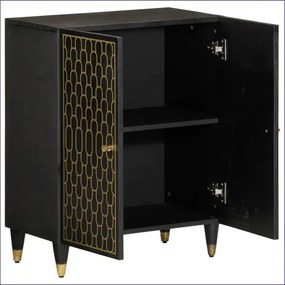 Czarna dwudrzwiowa szafka na nóżkach - Rebex 19X