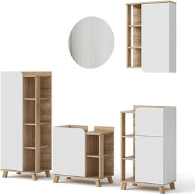 Zestaw mebli łazienkowych sonoma/biały 60x35x65 karen