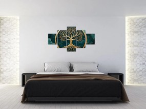Obraz – Złote drzewo życia w marmurze (125x70 cm)