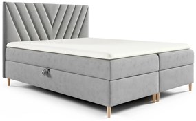 Szare welurowe łóżko z pojemnikami 5 rozmiarów S4-H27