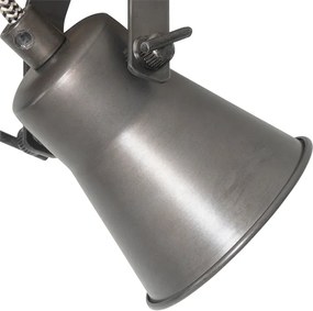 Rustykalny reflektor czarny z drewnem 2-światła regulowany - Jelle