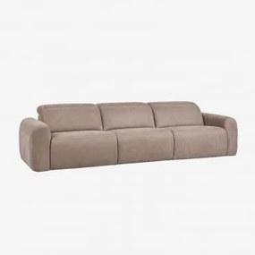 Sofa Trzyosobowa Rozkładana I Elektryczna Tapicerowana Peggy Szenila Brąz Pszeniczny - Sklum