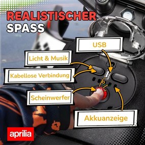 AIYAPLAY Elektryczny motocykl dziecięcy 12 V z 2 silnikami, kółka podporowe, amortyzator, koła 33,5 cm, muzyka, USB | Aosom PL