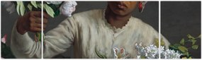 Obraz - Frédéric Bazille, Young Woman with Peonies, reprodukcje (170x50 cm)