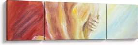 Obraz odpoczywającej kobiety, obraz olejny (170x50 cm)
