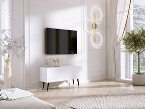 Szafka RTV, Biały Mat, nogi czarne, 100 x 52 x 32 cm