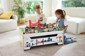 Hape Stolik do zabawy ze schowkiem i kolejką