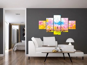 Obraz - Malowana para, akwarela (125x70 cm)