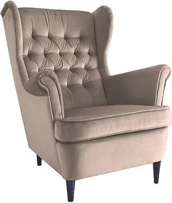 Fotel uszak HARRY VELVET beżowy