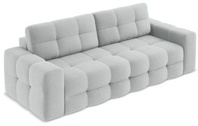 Jasnoszara rozkładana sofa z materiału bouclé 255 cm Milu – Makamii
